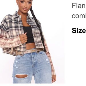 Fashion nova cropped flannel